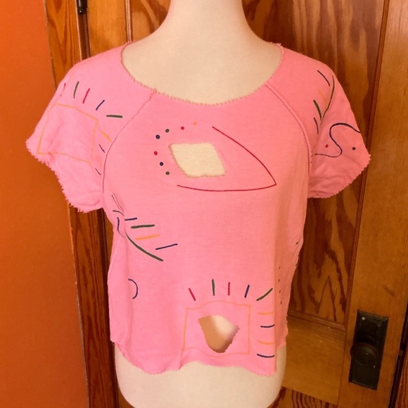 Vtg 80S OOAK pink flash dance top - Picture 7 of 8